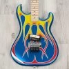 Kramer Baretta Custom Graphics "Hot Rod" Guitar, Maple Fretboard, Blue Sparkle & Flames -Musical Instrument Shop 20230424 20230424 dsc08004