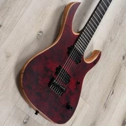 Mayones Duvell Elite 7 7-String Guitar, Ebony Fingerboard, Trans Dirty-Red Satine -Musical Instrument Shop 20230503 dsc00210