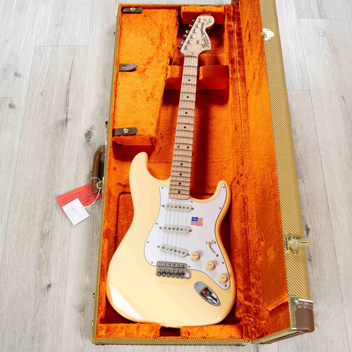 Fender Yngwie Malmsteen Stratocaster Guitar, Scalloped Maple Fretboard, Vintage White 12 Fender Yngwie Malmsteen Stratocaster Guitar, Scalloped Maple Fretboard, Vintage White - Image 10