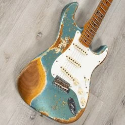Fender Custom Shop Limited Edition Red Hot Strat Super Heavy Relic Guitar, Maple Fretboard, Super Faded Aged Lake Placid Blue -Musical Instrument Shop 20230614 dsc00643