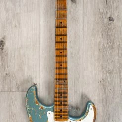 Fender Custom Shop Limited Edition Red Hot Strat Super Heavy Relic Guitar, Maple Fretboard, Super Faded Aged Lake Placid Blue -Musical Instrument Shop 20230614 dsc00647