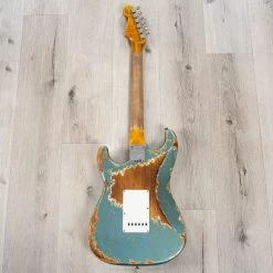 Fender Custom Shop Limited Edition Red Hot Strat Super Heavy Relic Guitar, Maple Fretboard, Super Faded Aged Lake Placid Blue -Musical Instrument Shop 20230614 dsc00662