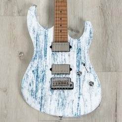 Suhr Custom Modern HH Guitar, Roasted Maple Fretboard, Silver / Blue Sparkle Drip