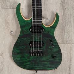Mayones Duvell Elite 7 7-String Guitar, Ebony Fretboard, Trans Dirty Green Satine