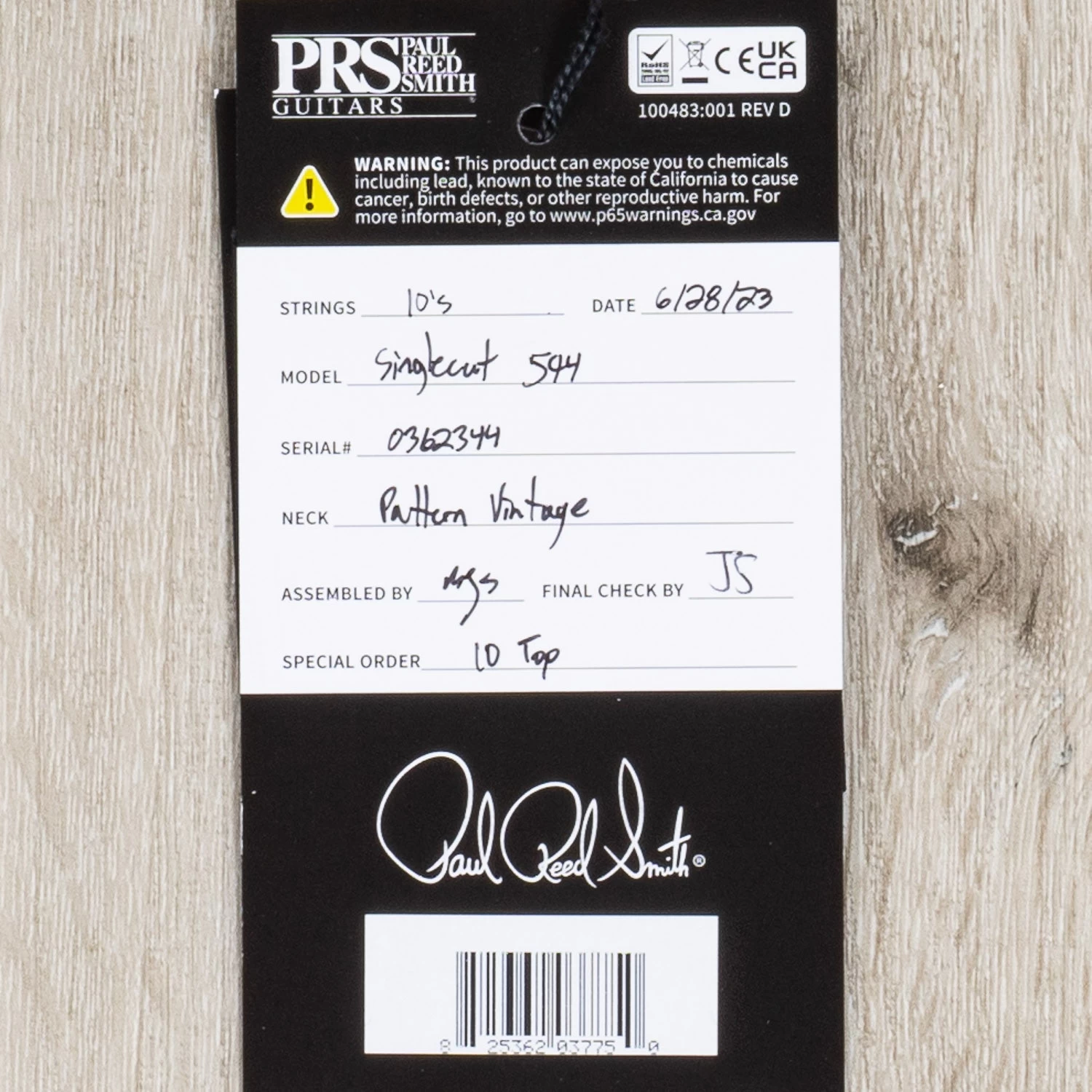 PRS Paul Reed Smith McCarty 594 Singlecut 10-Top Guitar, Faded Whale Blue 14 PRS Paul Reed Smith McCarty 594 Singlecut 10-Top Guitar, Faded Whale Blue - Image 12