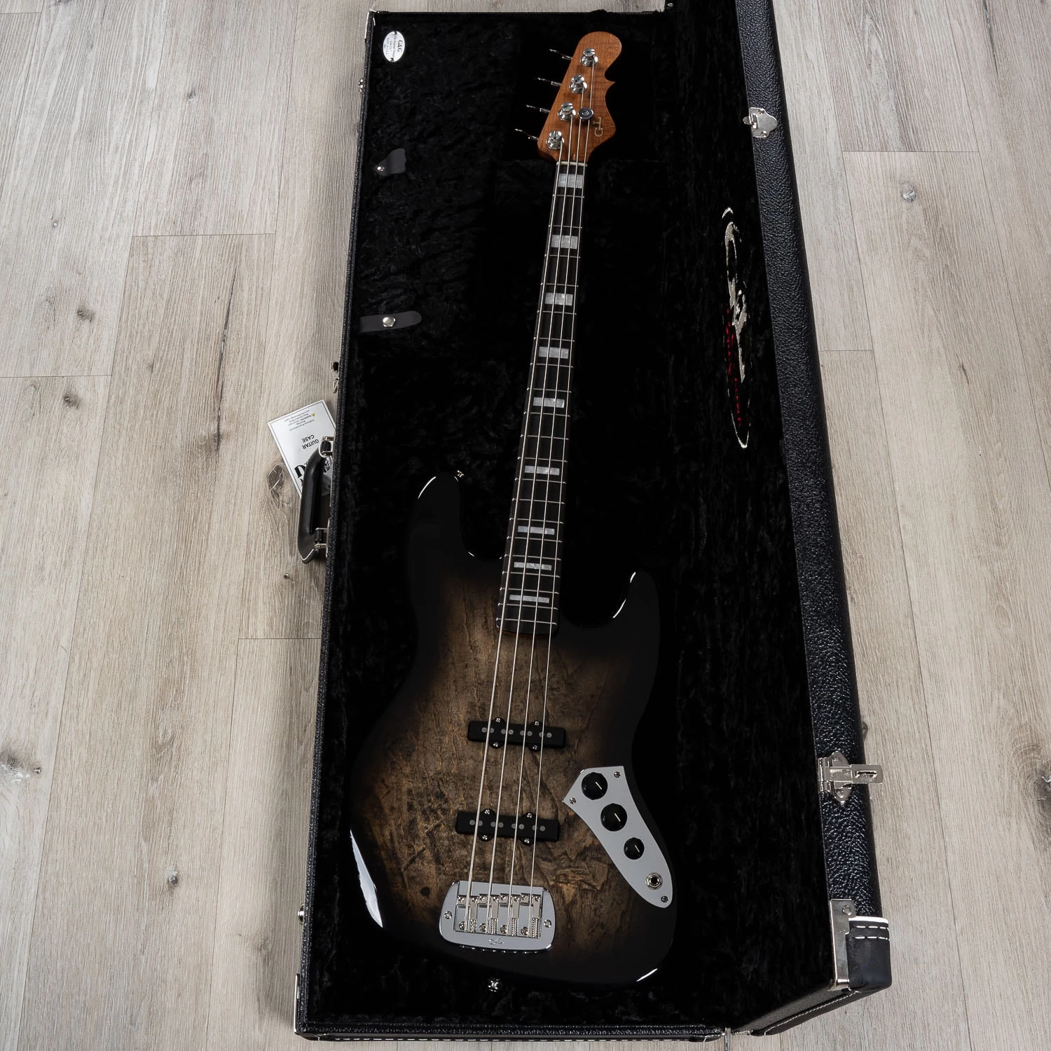 G&L USA Custom Shop JB Bass, Ebony Fretboard, 3A Roasted Flame Maple Neck, Swamp Ash, Blackburst 12 G&L USA Custom Shop JB Bass, Ebony Fretboard, 3A Roasted Flame Maple Neck, Swamp Ash, Blackburst - Image 10