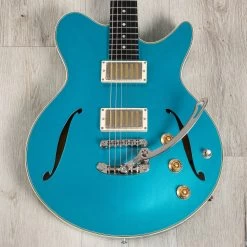 Eastman Romeo LA Semi-Hollow Guitar, Ebony Fretboard, Celestine Blue
