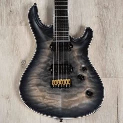 Mayones Regius Core 7 B27 7-String Baritone Guitar, 5A Quilted Maple Top, Galaxy Eye Black Satine