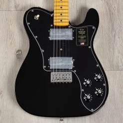 Fender American Vintage II 1975 Telecaster Deluxe Guitar, Maple Fretboard, Black -Musical Instrument Shop 20230721 dsc09601