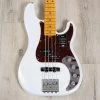 Fender American Ultra Precision Bass Guitar W/ Case, Maple Fingerboard, Arctic Pearl -Musical Instrument Shop 20230721 dsc09721