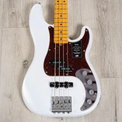 Fender American Ultra Precision Bass Guitar W/ Case, Maple Fingerboard, Arctic Pearl