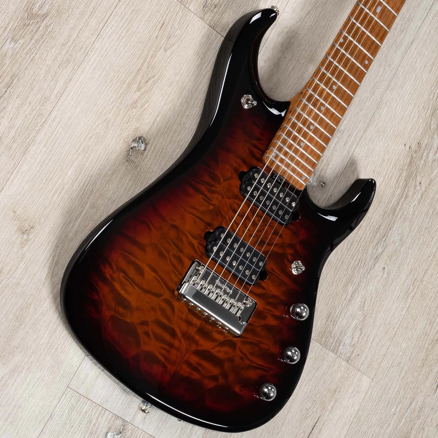 Ernie Ball Music Man John Petrucci JP15 7-String Guitar, Tiger Eye Quilt Top 4 Ernie Ball Music Man John Petrucci JP15 7-String Guitar, Tiger Eye Quilt Top - Image 2