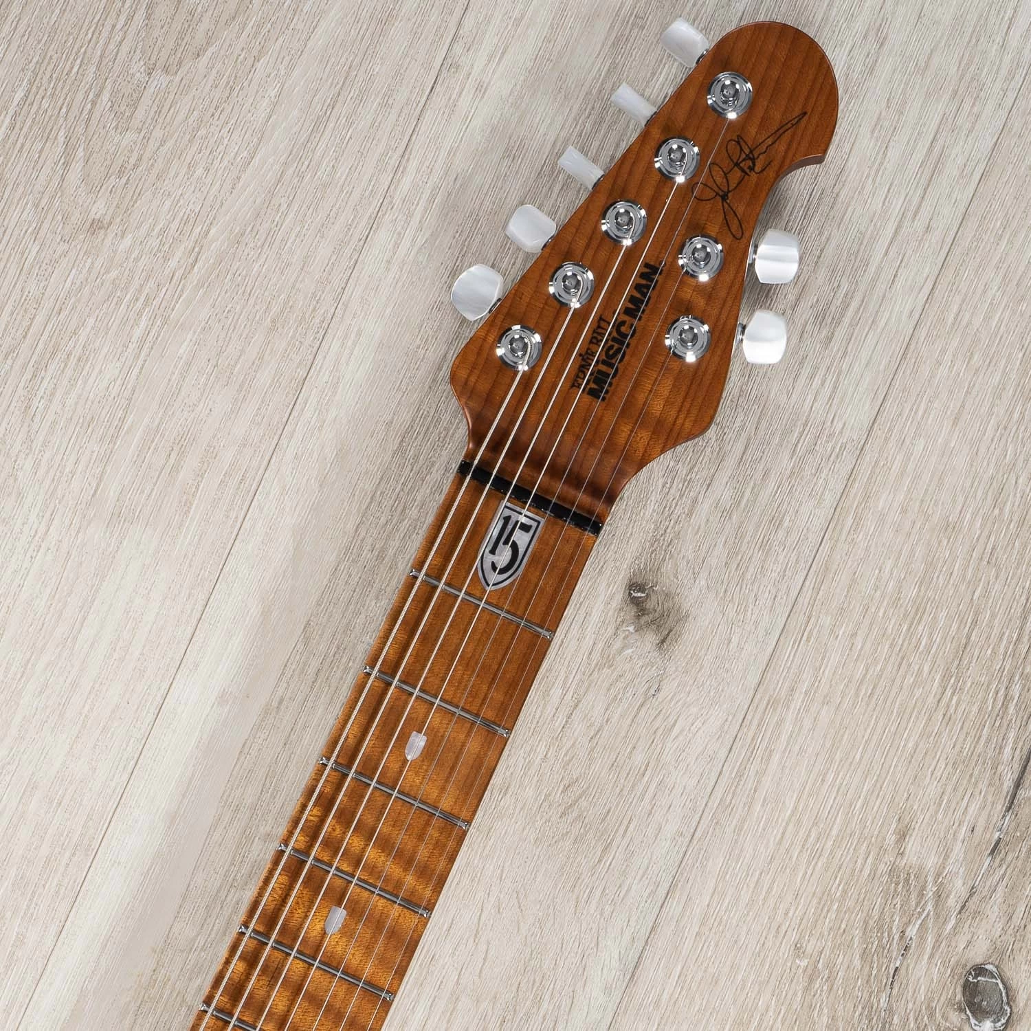 Ernie Ball Music Man John Petrucci JP15 7-String Guitar, Tiger Eye Quilt Top 10 Ernie Ball Music Man John Petrucci JP15 7-String Guitar, Tiger Eye Quilt Top - Image 8