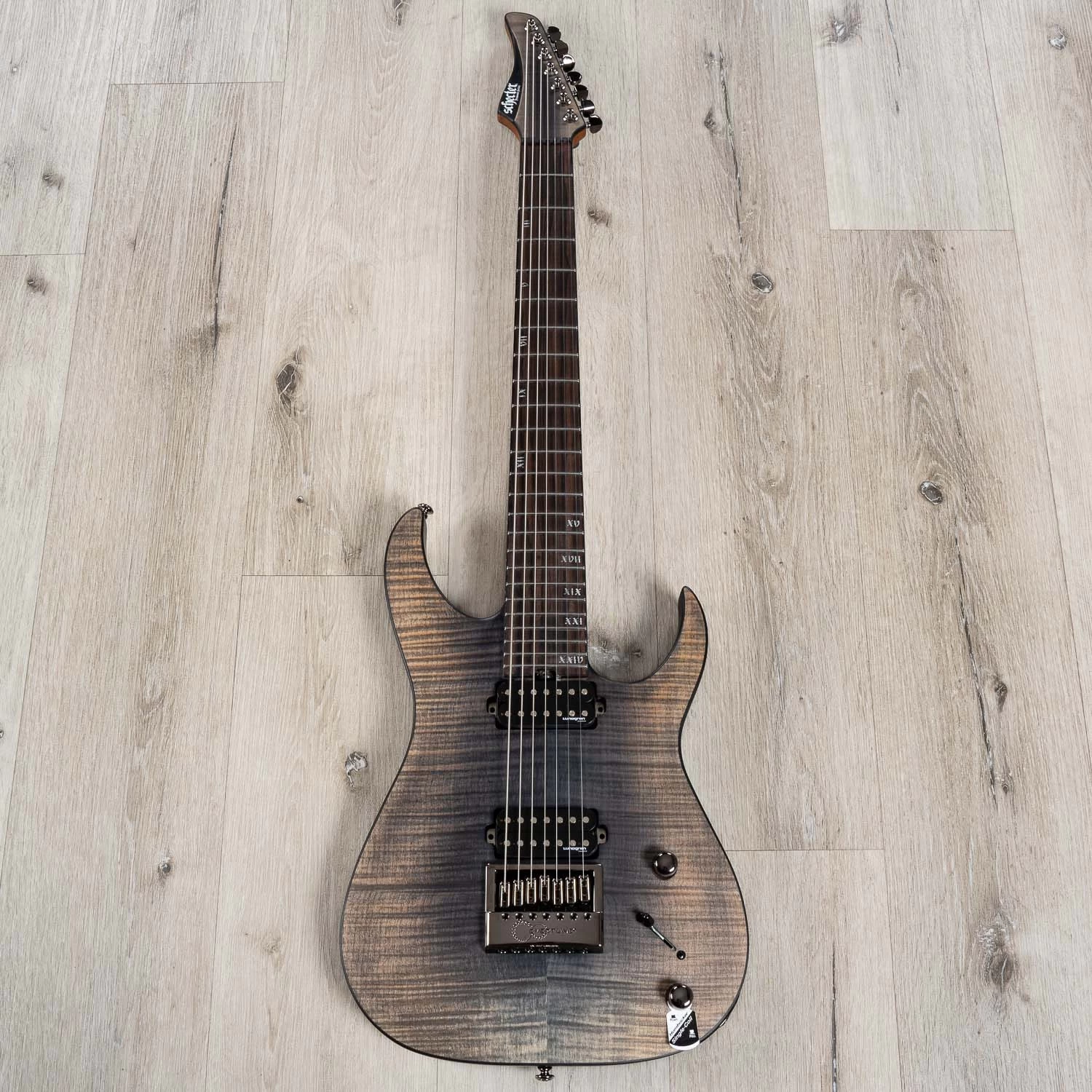 Schecter 1415 Banshee Mach-7 Evertune 7-String Guitar, Ebony Fretboard, Fallout Burst 5 Schecter 1415 Banshee Mach-7 Evertune 7-String Guitar, Ebony Fretboard, Fallout Burst - Image 3