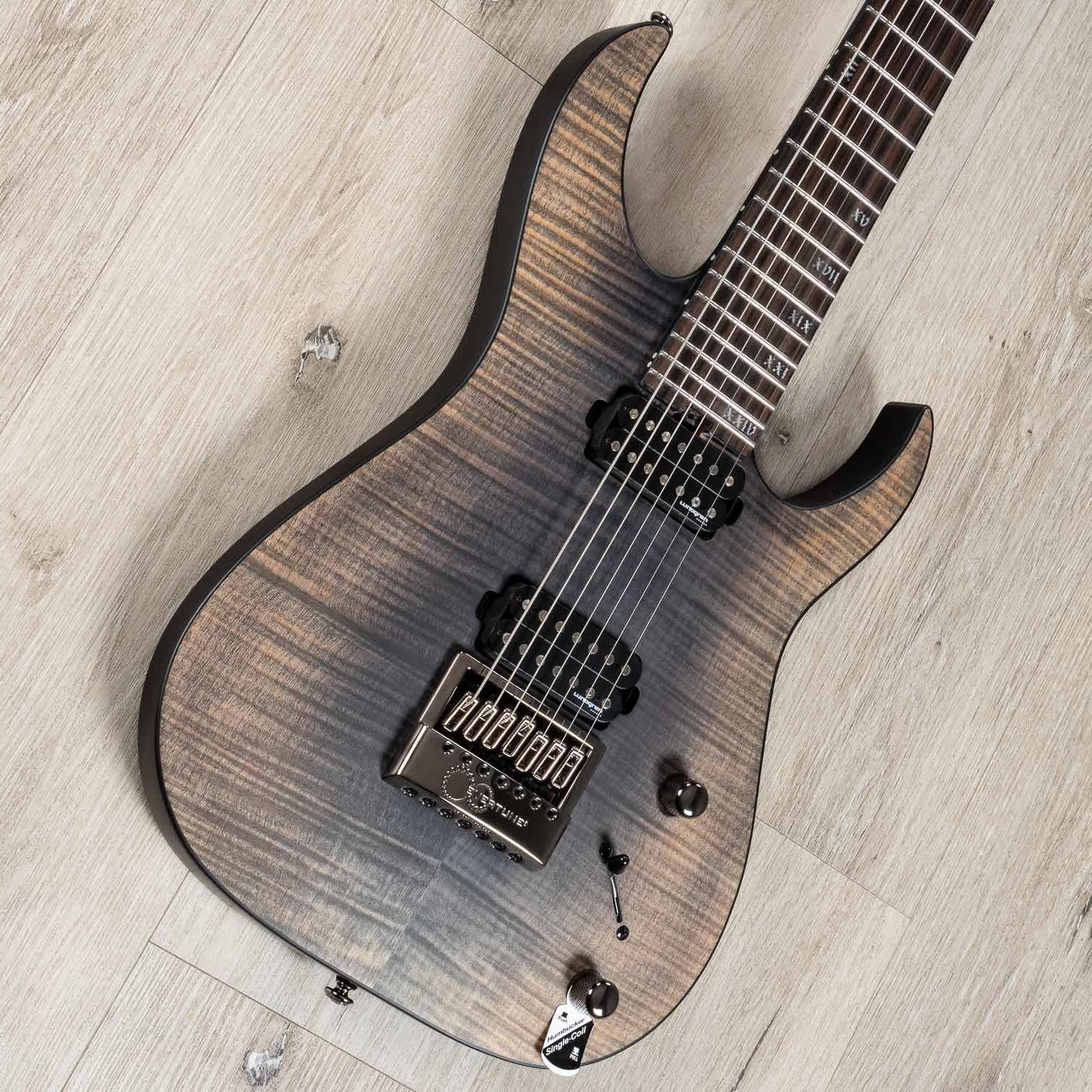 Schecter 1415 Banshee Mach-7 Evertune 7-String Guitar, Ebony Fretboard, Fallout Burst 4 Schecter 1415 Banshee Mach-7 Evertune 7-String Guitar, Ebony Fretboard, Fallout Burst - Image 2