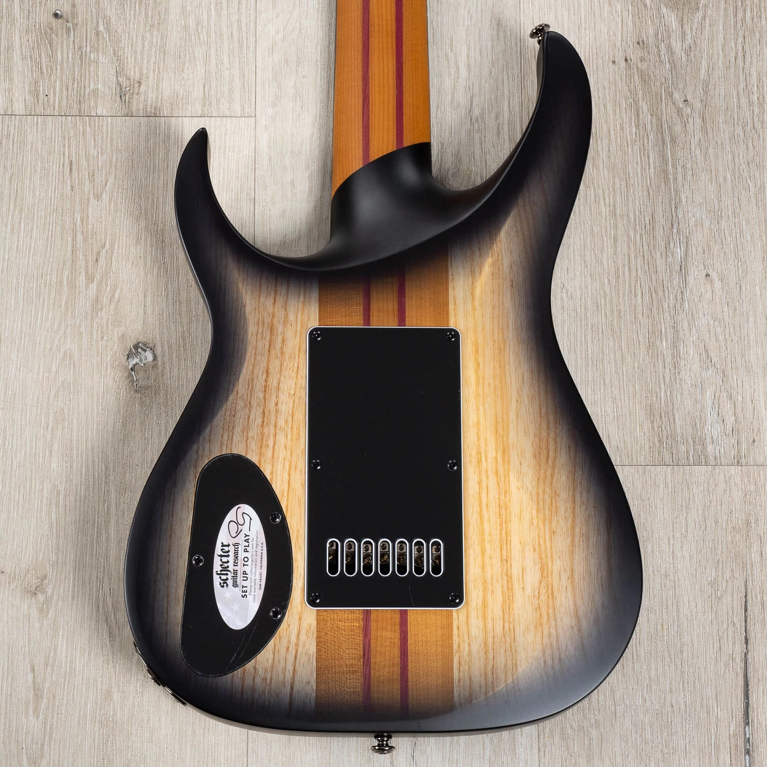 Schecter 1415 Banshee Mach-7 Evertune 7-String Guitar, Ebony Fretboard, Fallout Burst 9 Schecter 1415 Banshee Mach-7 Evertune 7-String Guitar, Ebony Fretboard, Fallout Burst - Image 7