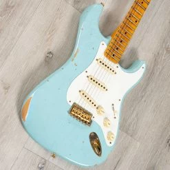 Fender Custom Shop S23 Limited Edition '57 Stratocaster Relic Guitar, Faded Aged Daphne Blue -Musical Instrument Shop 20230802 dsc00420