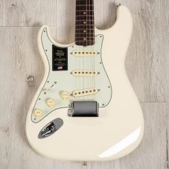 Fender American Vintage II 1961 Stratocaster Left-Hand Guitar, Rosewood Fretboard, Olympic White -Musical Instrument Shop 20230814 dsc02634