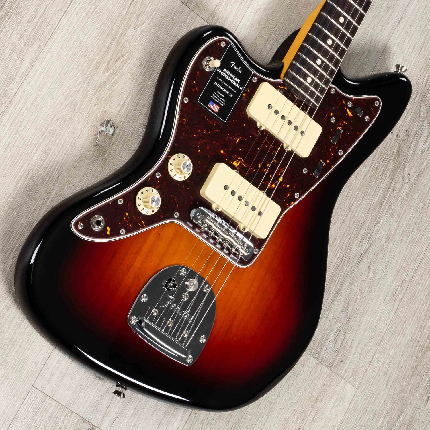 Fender American Professional II Jazzmaster Left-Hand Guitar, Rosewood Fingerboard, 3-Color Sunburst 4 Fender American Professional II Jazzmaster Left-Hand Guitar, Rosewood Fingerboard, 3-Color Sunburst - Image 2