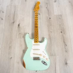 Fender Custom Shop '58 Strat Relic Guitar, Maple Neck, Super Faded Aged Surf Green -Musical Instrument Shop 20230821 dsc04005