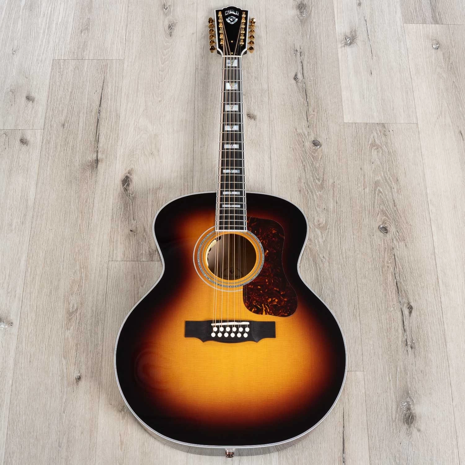 Guild F-512E Maple Jumbo 12-String Acoustic-Electric Guitar, Antique Sunburst 5 Guild F-512E Maple Jumbo 12-String Acoustic-Electric Guitar, Antique Sunburst - Image 3