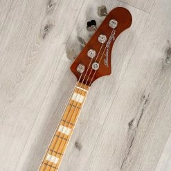 Modern Vintage Guitars MVJ4-72 Bass, Roasted Maple Fretboard, Walnut Brown -Musical Instrument Shop 20230915 dsc07213 1