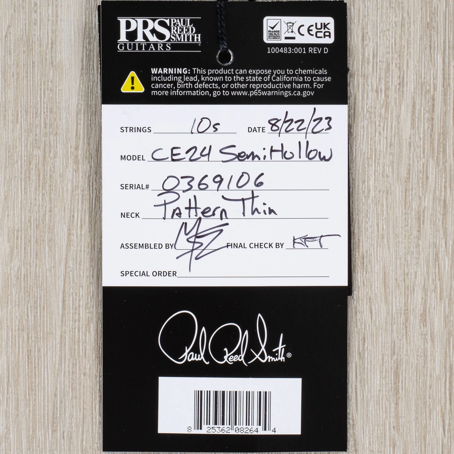 PRS Paul Reed Smith CE 24 Semi-Hollow Guitar, Rosewood Fretboard, Eriza Verde 15 PRS Paul Reed Smith CE 24 Semi-Hollow Guitar, Rosewood Fretboard, Eriza Verde - Image 13