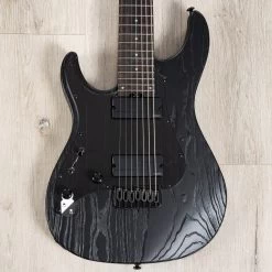 ESP LTD SN-1007HT Baritone 7-String Left-Handed Guitar, Macassar Ebony Fretboard, Black Blast