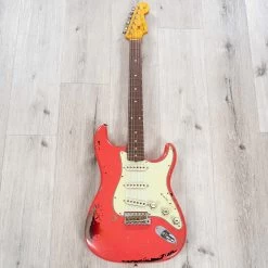 Fender Custom Shop Michael Landau 1963 Signature Stratocaster Guitar, Fiesta Red Over 3-Color Sunburst -Musical Instrument Shop 20231019 dsc01023