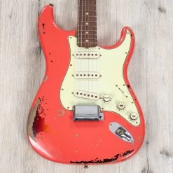 Fender Custom Shop Michael Landau 1963 Signature Stratocaster Guitar, Fiesta Red Over 3-Color Sunburst -Musical Instrument Shop 20231019 dsc01036