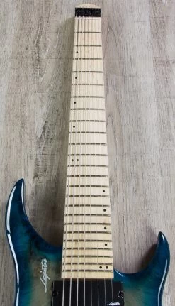 Legator GHB8 Ghost Bolt-On Standard Fret 8-String Electric Guitar - Aqua Burst Burl -Musical Instrument Shop 3 23