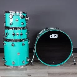 DW Collectors Series 3/3/3 4-Piece Drum Kit, 22/13/16 W/ 14" Snare, Seafoam Aqua