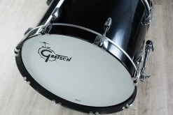 Gretsch USA Custom 3-Piece Drum Kit, Gloss Black Lacquer Finish (16x20" Kick, 8x12" Tom, 14x14" Floor Tom) -Musical Instrument Shop bu dw gr gl kit 4