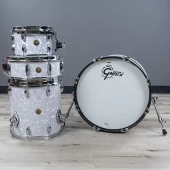 Gretsch Drums USA Broadkaster 4-Piece Drum Kit W/ Snare, White Marine Pearl