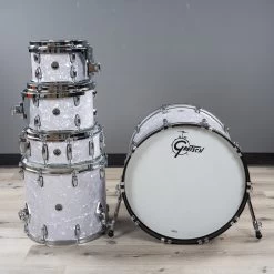 Gretsch USA Brooklyn Series 5-Piece Drum Kit W/ Snare, White Marine