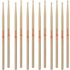 6-Pack Of ProMark Anika Nilles Lacquered Hickory Drumstick Pair, Wood Tip