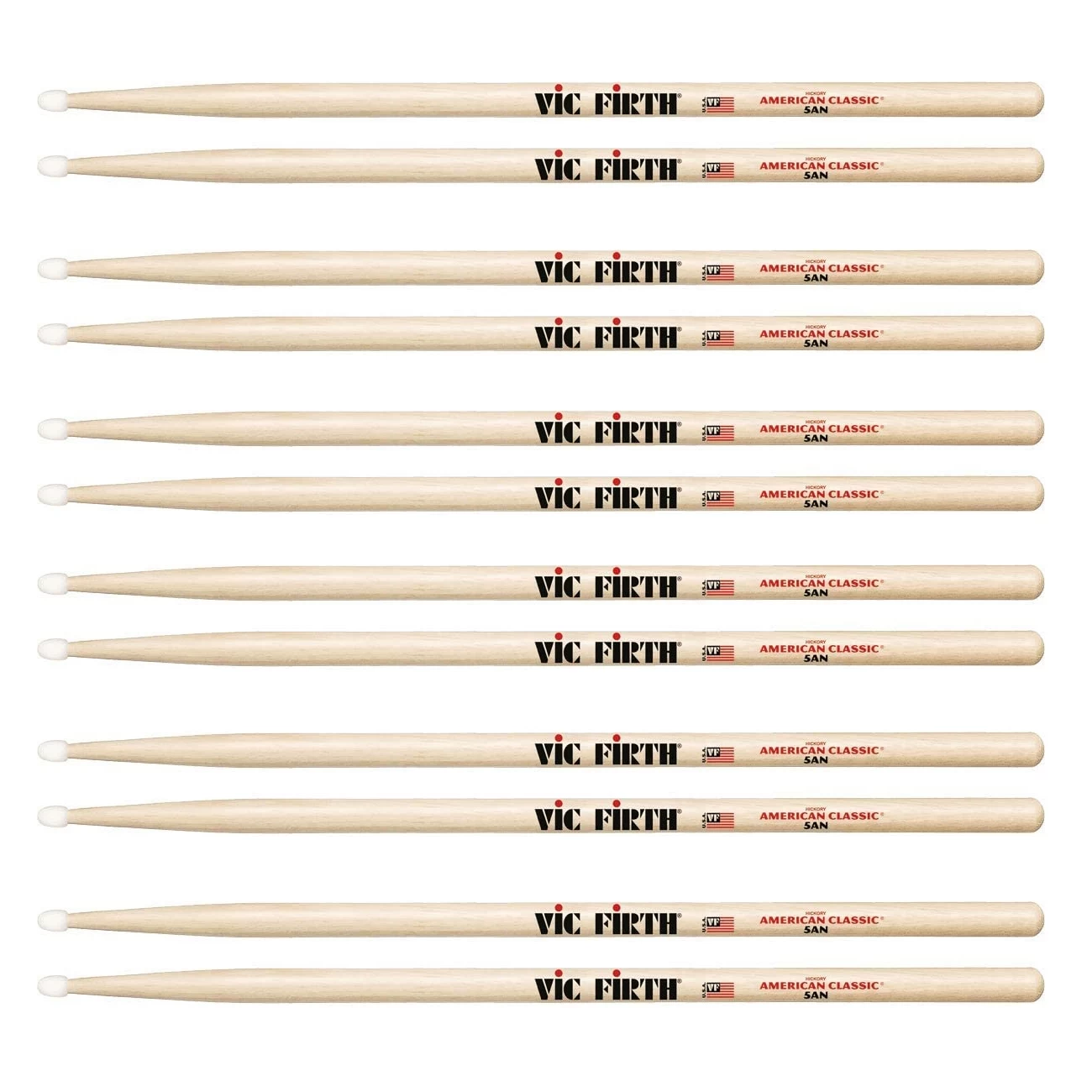 6-Pack Vic Firth 5AN American Classic Nylon Tip Drum Sticks 3 6-Pack Vic Firth 5AN American Classic Nylon Tip Drum Sticks