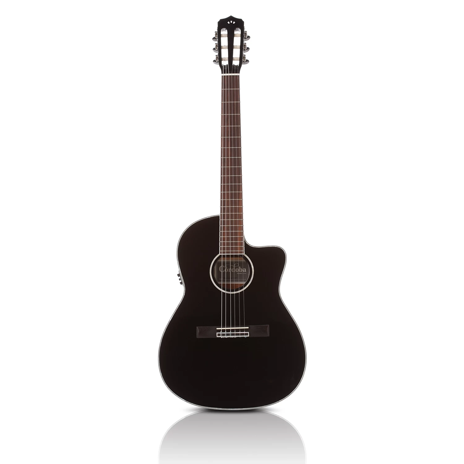 Cordoba Fusion 5 Classical Nylon String Acoustic Electric Guitar, Jet Black 3 Cordoba Fusion 5 Classical Nylon String Acoustic Electric Guitar, Jet Black