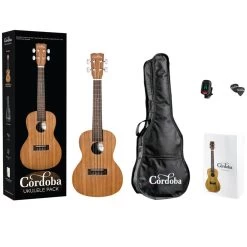Cordoba UP100 Concert Ukulele Beginner's Pack, Bag, Tuner, Picks, Book -Musical Instrument Shop cor up100 2