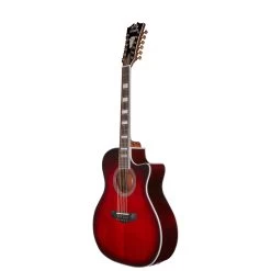D'Angelico Premier Fulton 12-String Acoustic Electric Guitar, Ovangkol Fretboard, Trans Black Cherry Burst -Musical Instrument Shop dan 680196090605 3