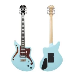 D'Angelico DAPBEDSHSBMCS Premier Bedford SH Semi-Hollow Guitar, Sky Blue -Musical Instrument Shop dan dapbedshsbmcs 6