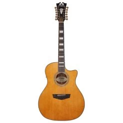 D'Angelico Guitars Premier Fulton 12-String Acoustic Electric Guitar, Ovangkol Fretboard, Vintage Natural