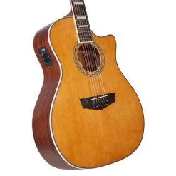 D'Angelico Guitars Premier Fulton 12-String Acoustic Electric Guitar, Ovangkol Fretboard, Vintage Natural -Musical Instrument Shop dan dapg212vnataps 4