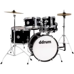 Ddrum D1 Junior 5-Piece Drum Set W/ Hardware And Cymbals, Midnight Black