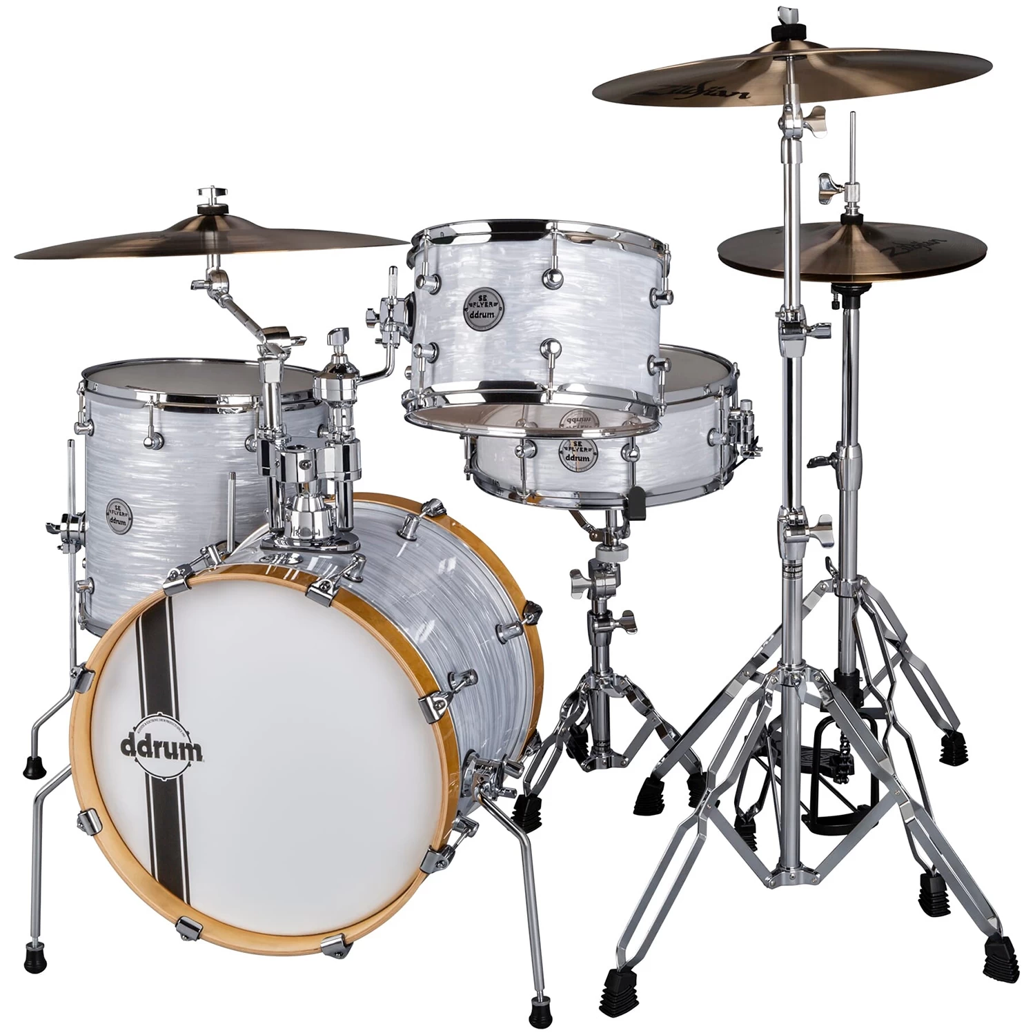 Ddrum SE Flyer 4-Piece Drum Set Shell Pack W/ 14x18 Bass Drum, White Pearl 4 Ddrum SE Flyer 4-Piece Drum Set Shell Pack W/ 14x18 Bass Drum, White Pearl - Image 2