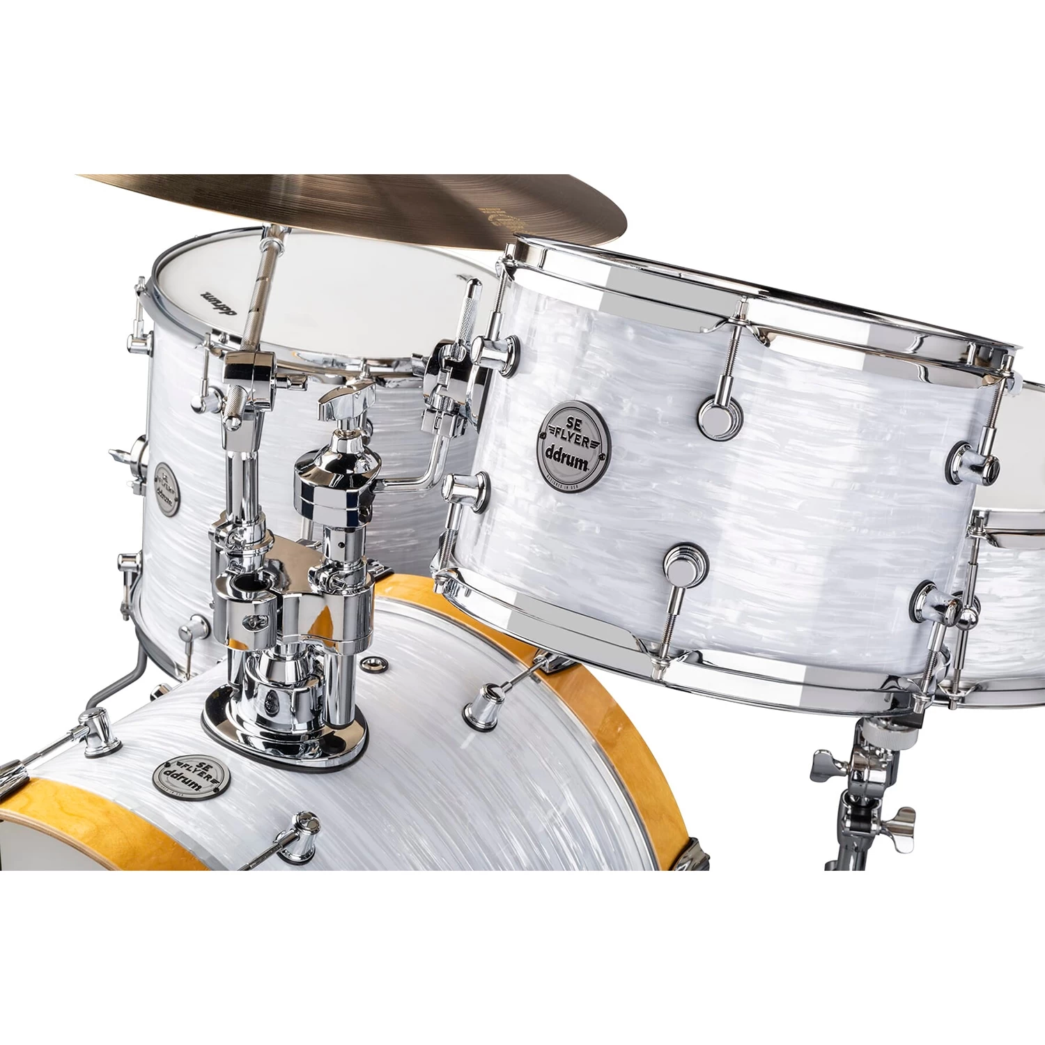 Ddrum SE Flyer 4-Piece Drum Set Shell Pack W/ 14x18 Bass Drum, White Pearl 5 Ddrum SE Flyer 4-Piece Drum Set Shell Pack W/ 14x18 Bass Drum, White Pearl - Image 3