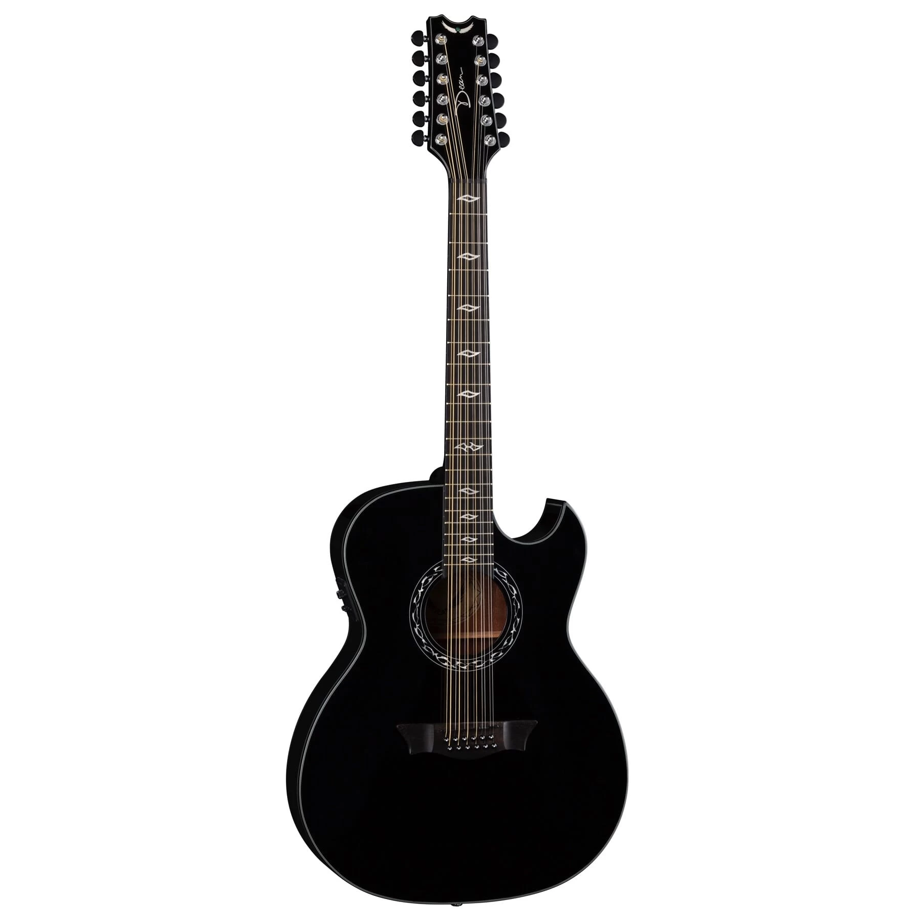 Dean EX12 CBK Exhibition 12-String Acoustic Electric Guitar, Classic Black 4 Dean EX12 CBK Exhibition 12-String Acoustic Electric Guitar, Classic Black - Image 2