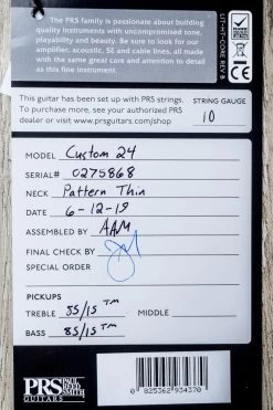 PRS Paul Reed Smith Custom 24 Guitar, Whale Blue, Flame Maple, Rosewood, Pattern Thin 25 PRS Paul Reed Smith Custom 24 Guitar, Whale Blue, Flame Maple, Rosewood, Pattern Thin -Musical Instrument Shop dsc00528 2