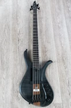 Ibanez AFR4FMP 4-String Bass Guitar, Flame Maple & Walnut Top, Ebony Fretboard, Transparent Gray Flat -Musical Instrument Shop dsc01292 4