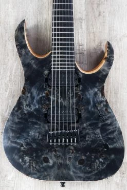 Mayones Duvell Elite 7 7-String Guitar, Trans Black, Eye Poplar Top, Ebony Board